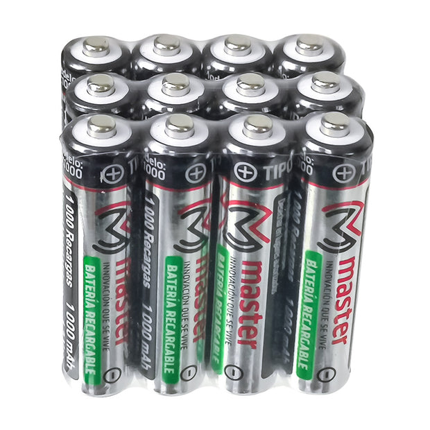 Baterías Recargables AAA 1000mAh – Pack con 12 Piezas