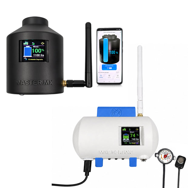 Kit Connect Medidor Sensor De Agua Tinaco Con Wifi + Medidor Gas Lp Estacionario Fugas Con Wifi 500m