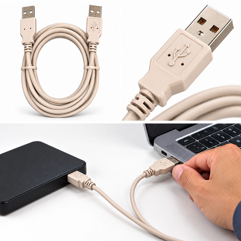 Cable USB 2.0 Tipo A Macho a Macho de 1.5 metros - CA-66