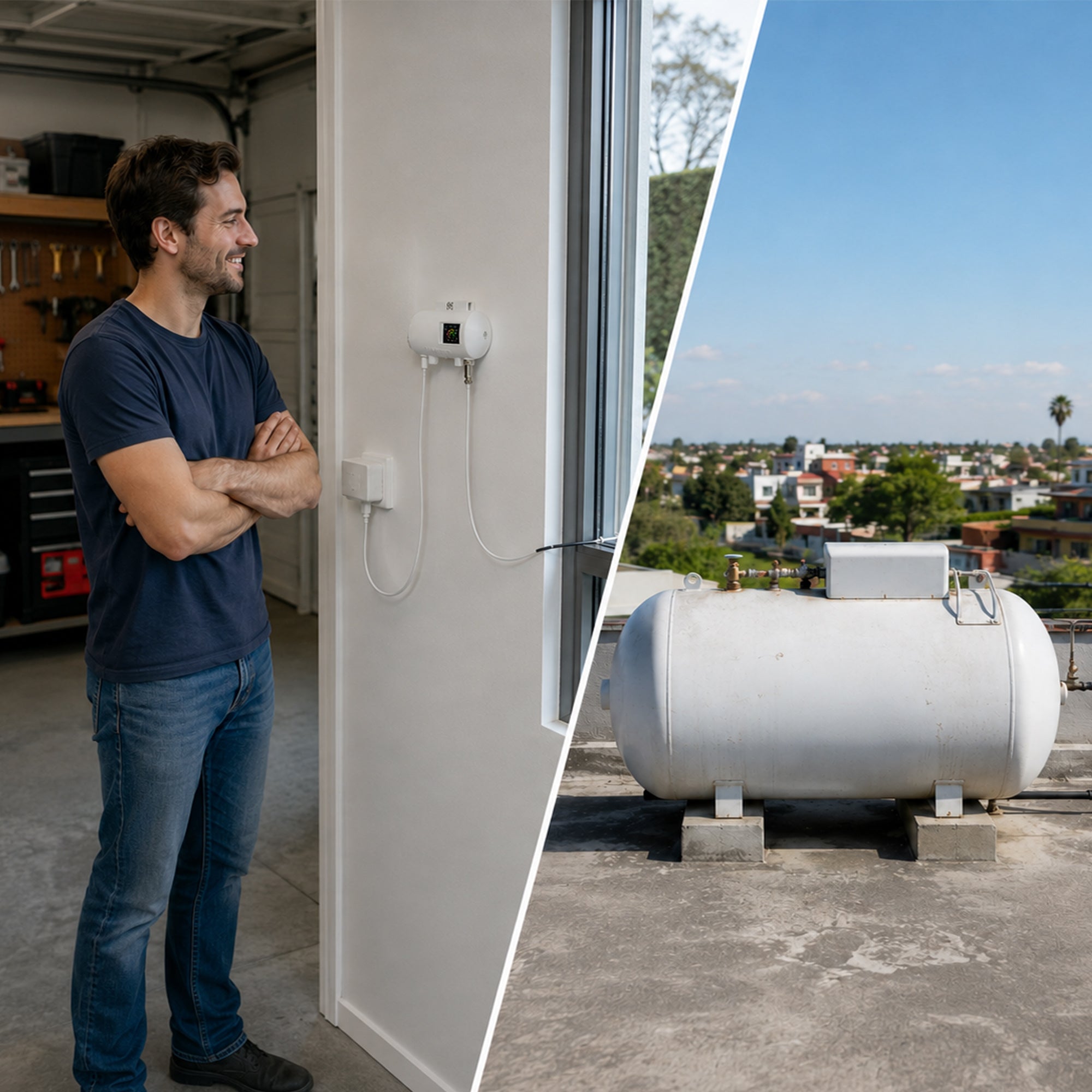 Medidor de gas LP para tanque estacionario sin Wifi Tiempo Real | EASY-GASPRO