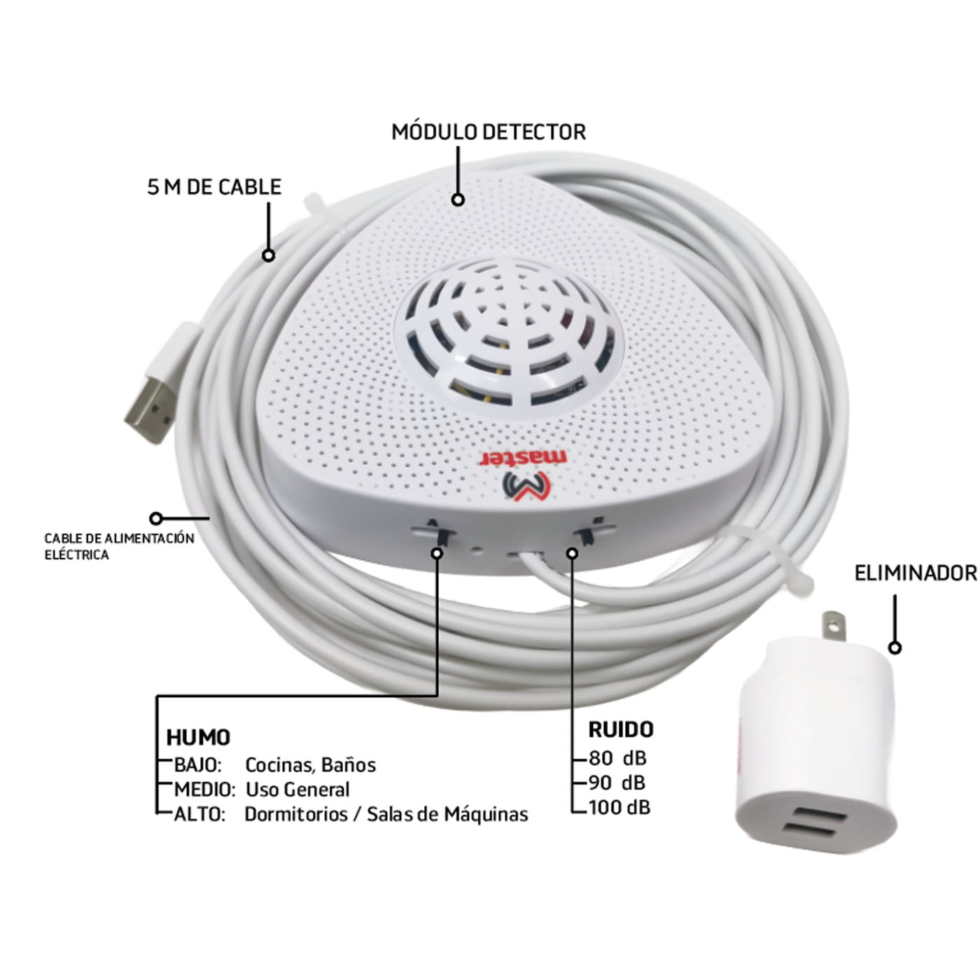 Módulo sensor humo, CO, ruido, gases combustibles | EASY-RUIDO-MONOXIDO