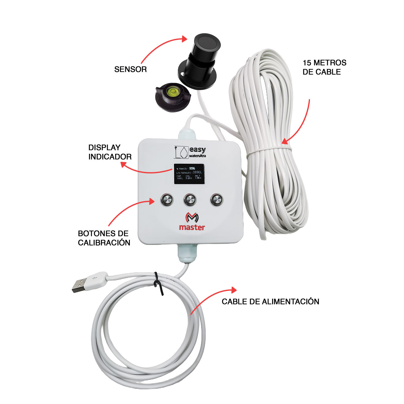 Sensor ultrasónico para la medición de agua en tinacos y cisternas |  EASY-WATERULTRA