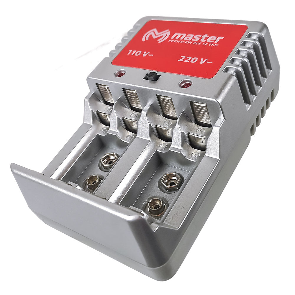 Tecnocenter - . CARGADOR PARA PILAS AA, AAA Y BATERÍAS 9V El cargador de  pilas Macrotel puede ser aplicado para cargar pilas recargables AA ó AAA y  también baterías de 9V recargables. .