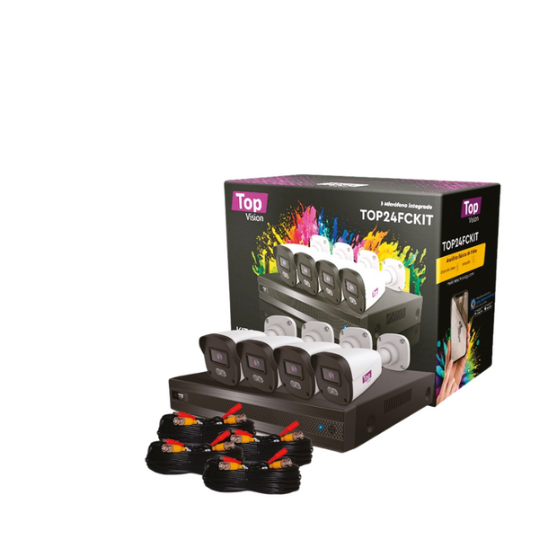 Kit 4x4 2mp 4 Camaras Full Color 1 Dvr 4ch Audio