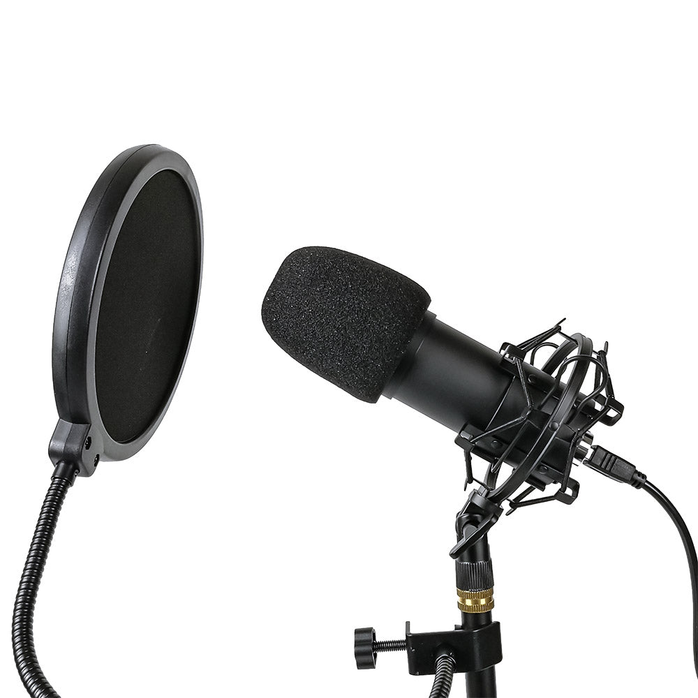 Micrófono con Pedestal para Podcast y Vídeos