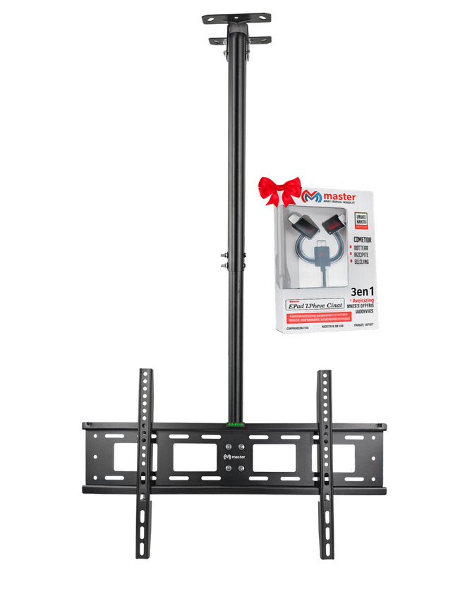 Soporte de Techo para TV y Pantallas 42”–80” | VESA 100x100–420x600, Altura Ajustable | HO-ROOF42-80