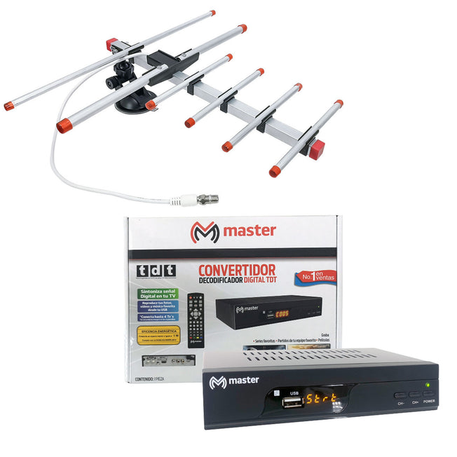 Kit Decodificador Digital para TV+ Antena para exterior e interior