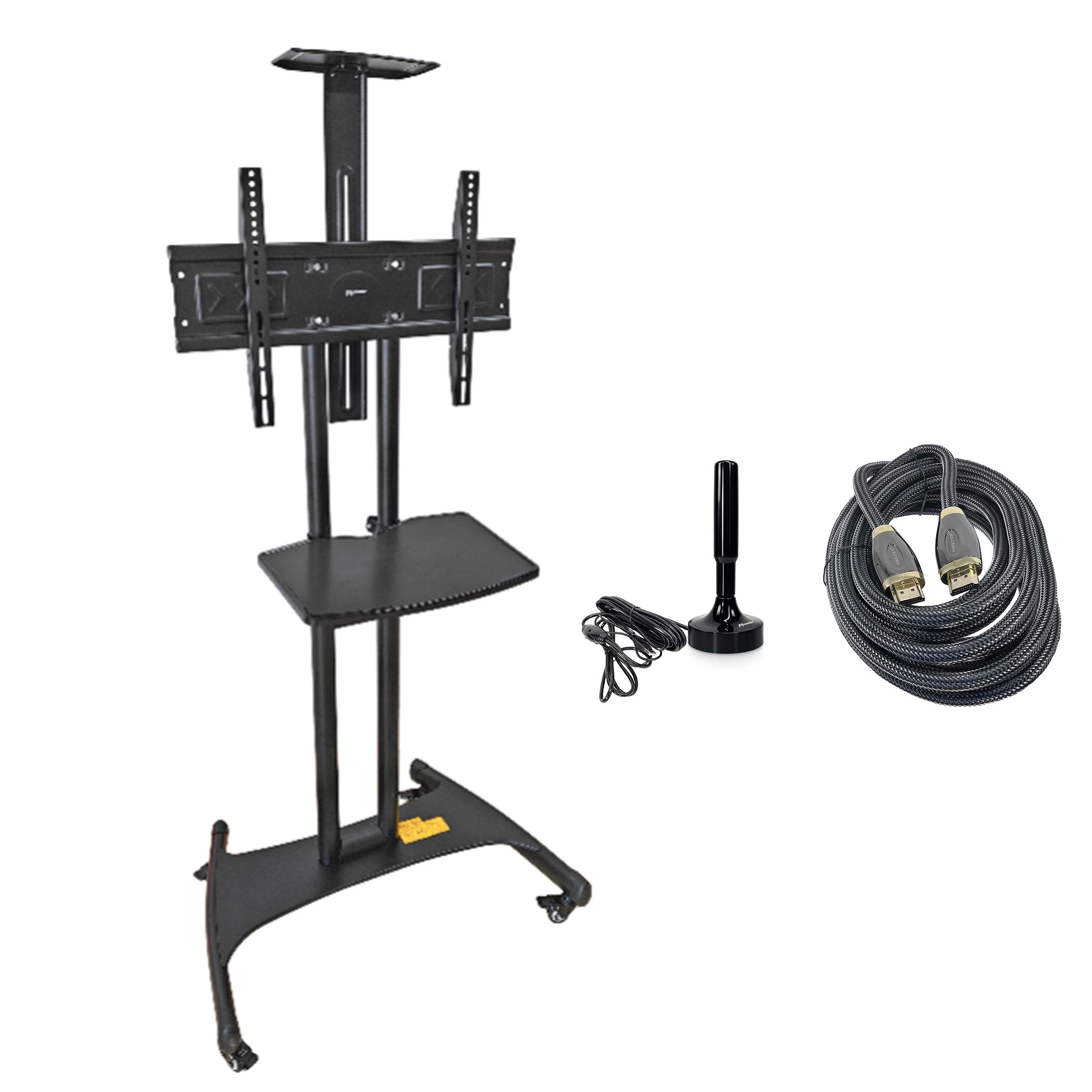 Kit video en casa: Soporte de repisa para pantallas, antena digital interior y cable HDMI 4m, 4K