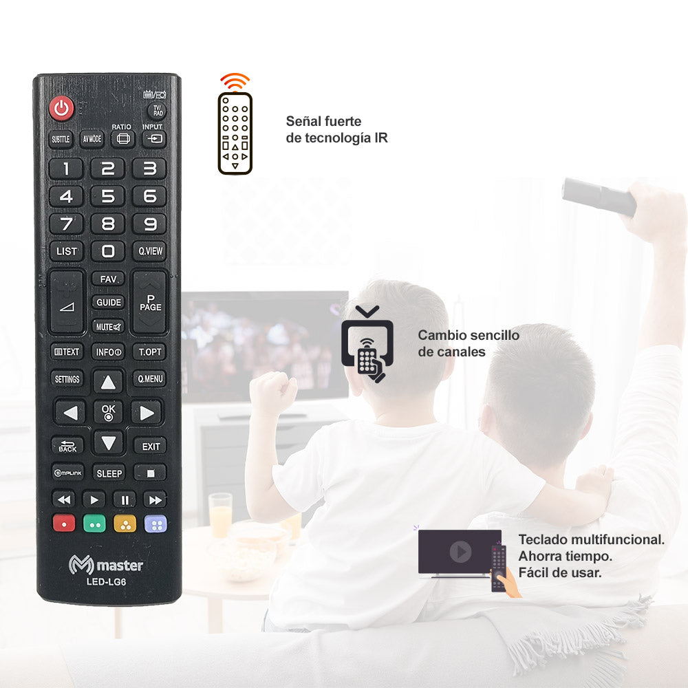 Control Remoto Compatible con Pantallas LG sin Programación | LED-LG6