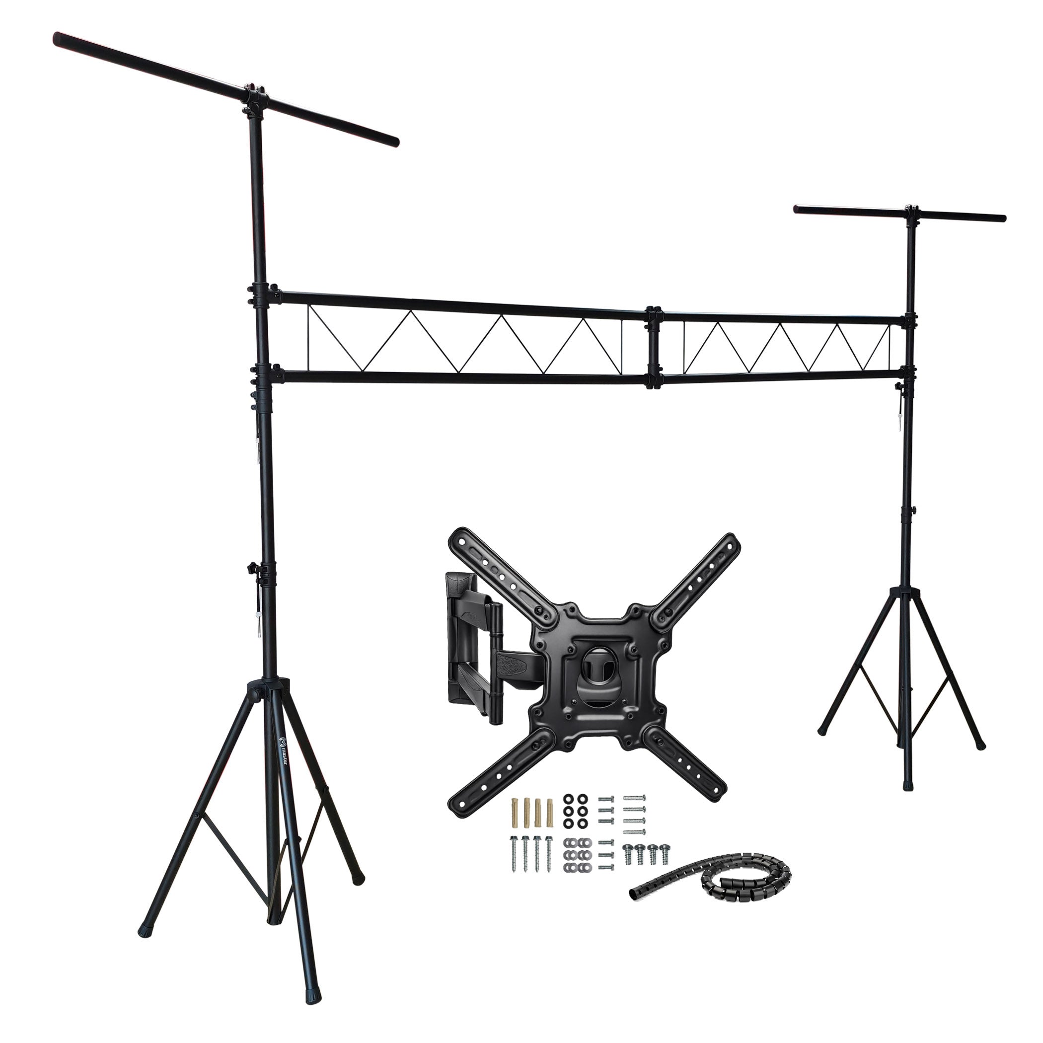 Kit de audio y video: Soporte articulado para pantallas + Soporte de luces y bocinas