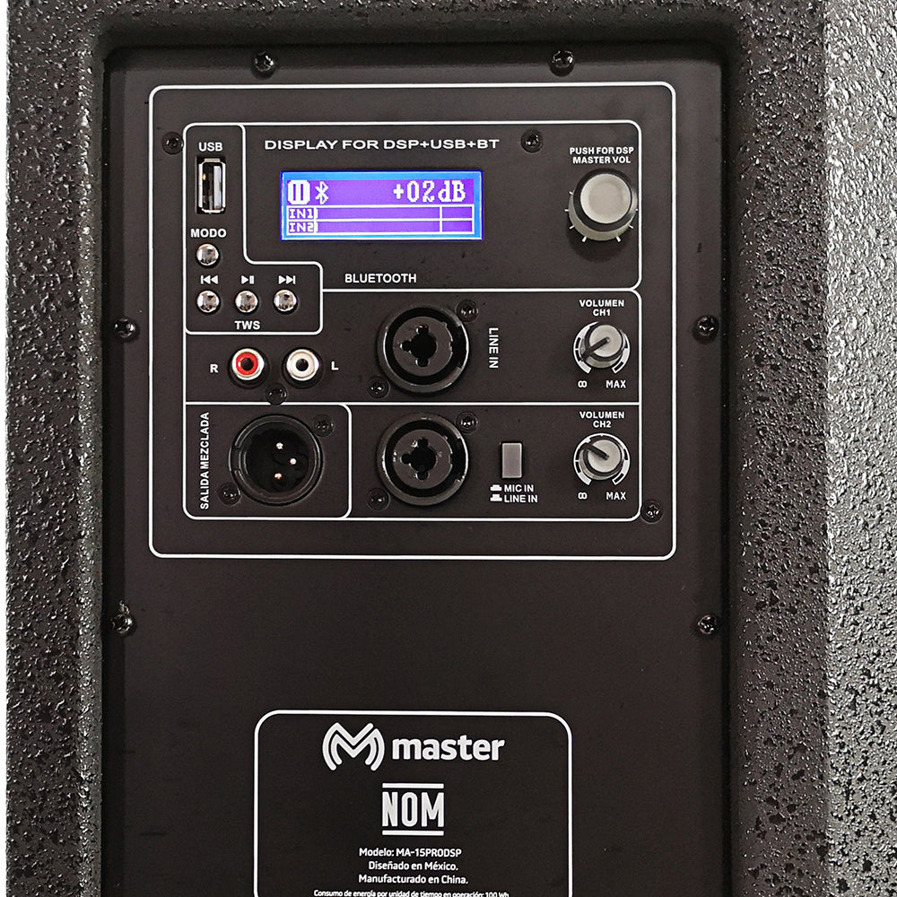 Sistema de audio profesional de 15", 18000 W de potencia musical | MA-PRO15DSP