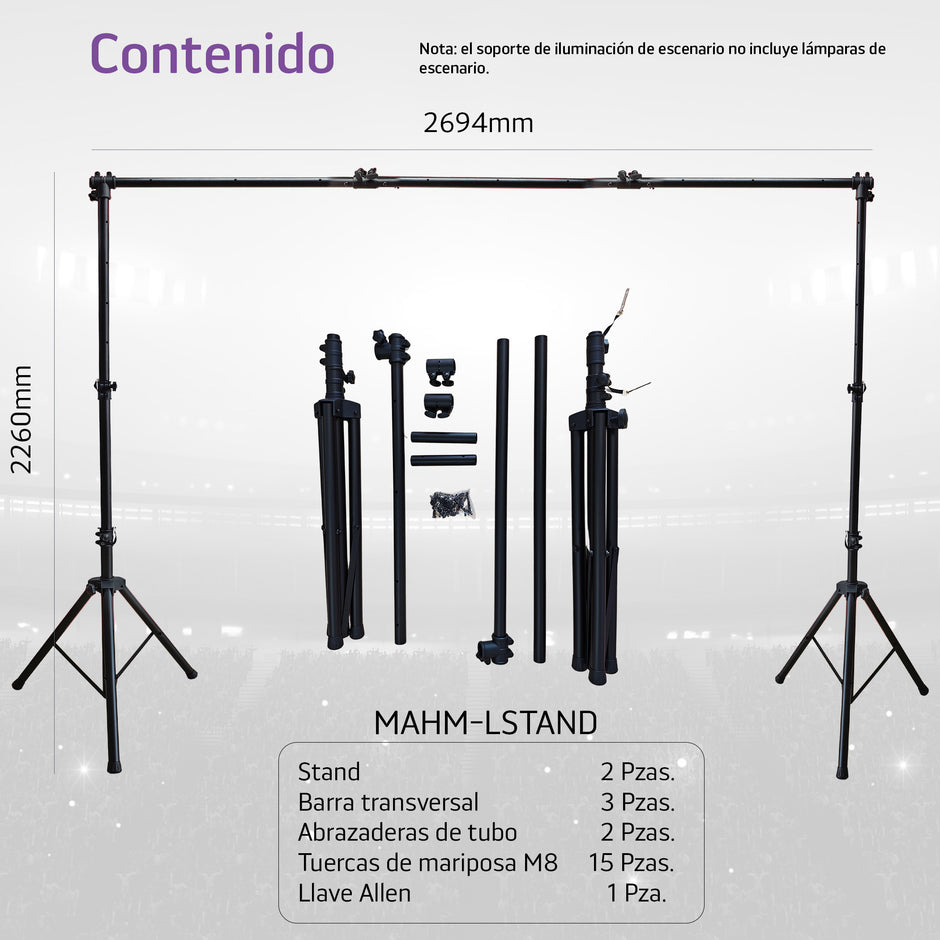 Combo musical portería de luces + kit 2 reproductores de audio M1 de 2000W - PARTY-PLUS