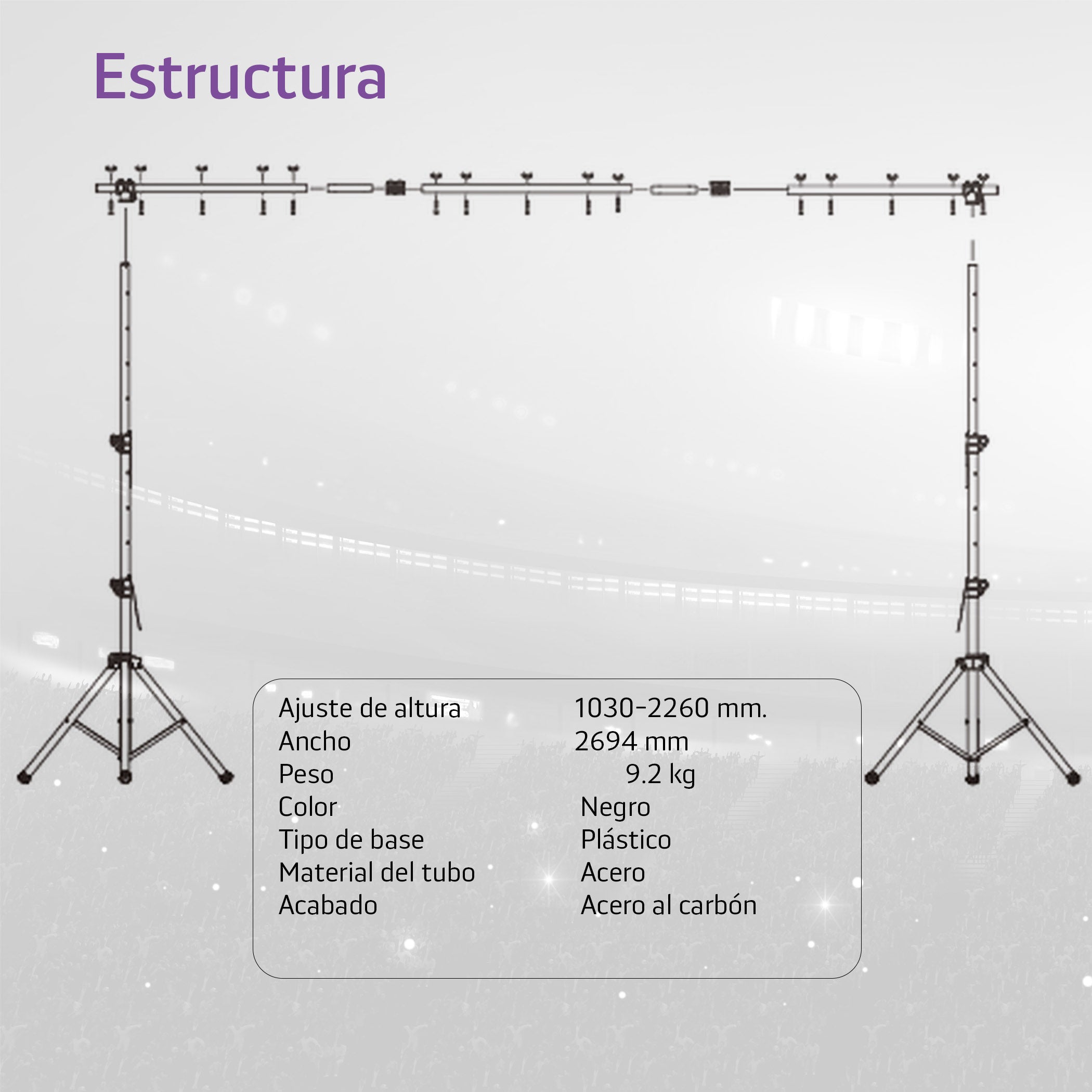 Combo musical portería de luces + kit 2 reproductores de audio M1 de 2000W - PARTY-PLUS