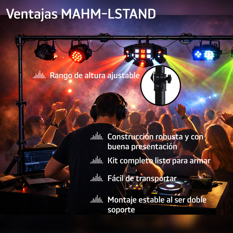 Combo musical portería de luces + kit 2 reproductores de audio M1 de 2000W - PARTY-PLUS