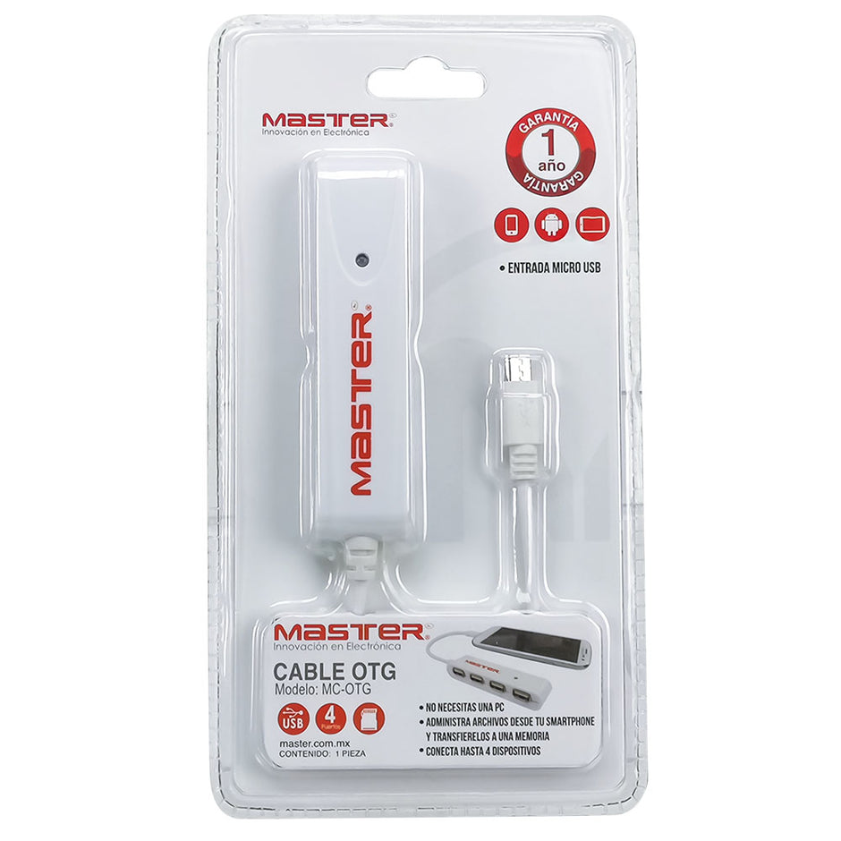 Cable OTG USB 2.0 con 4 Puertos para Celulares y Tablets | MC-OTG