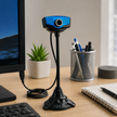 Cámara Web con Base Flexible y Cable de 1.5m | Compatible con PC, Laptop y Smart Box vía USB  MC-WEBCAM