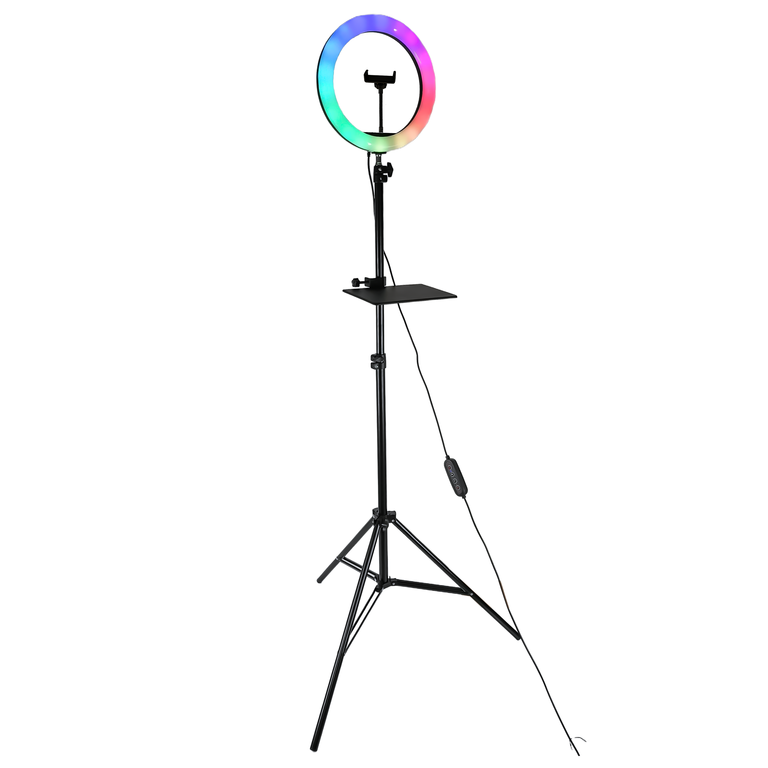 Aro de luz RGB con soporte ajustable y repisa | ML-RING10-2.10