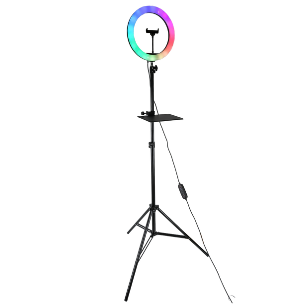 Aro de luz RGB con soporte ajustable y repisa | ML-RING10-2.10