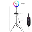 Aro de luz RGB con soporte ajustable y repisa | ML-RING10-2.10