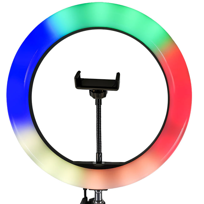 Aro de luz RGB 10" y un soporte para celular | ML-RING10R