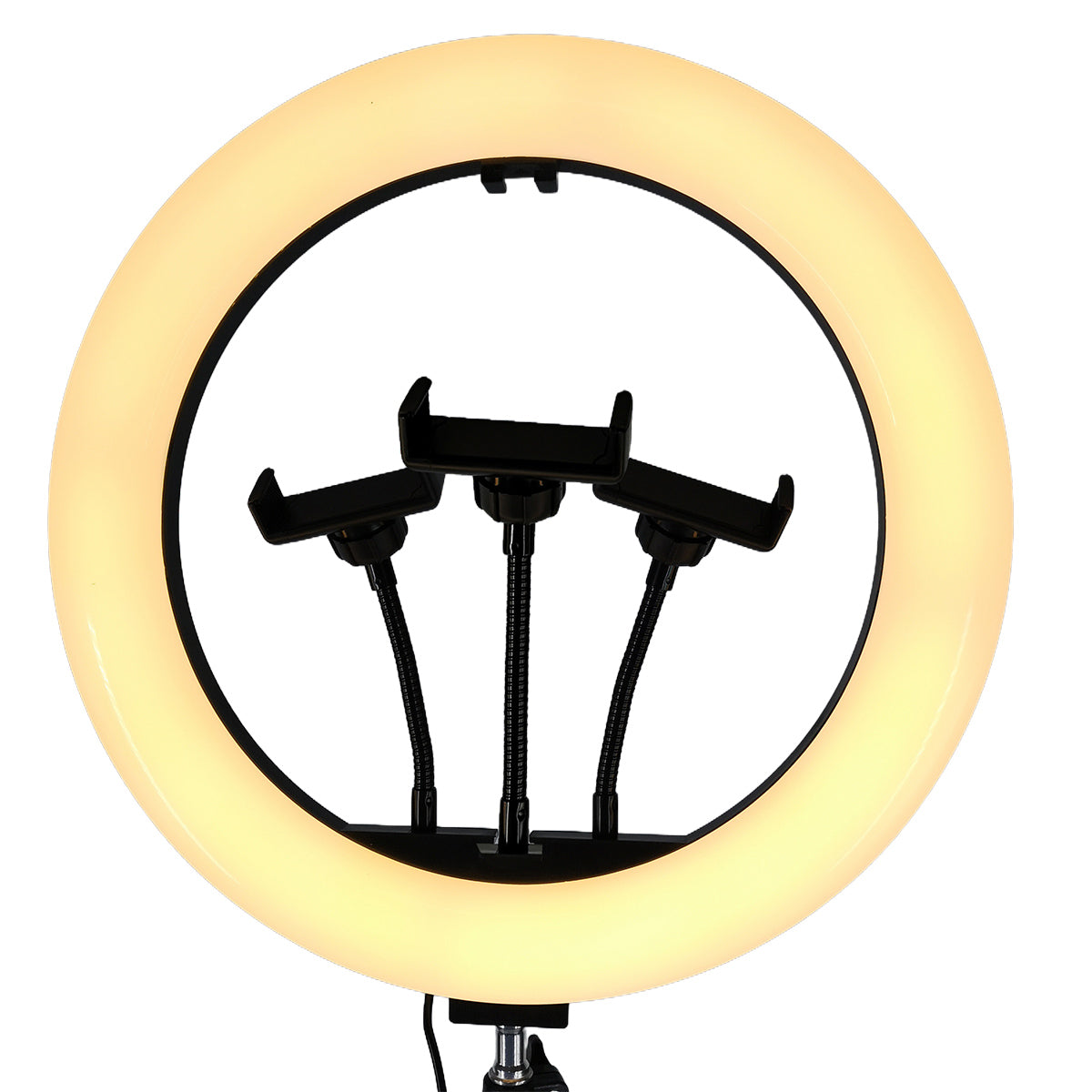 Aro de luz con 3 clips para celular luz blanca fría / luz cálida | ML-RING14-3