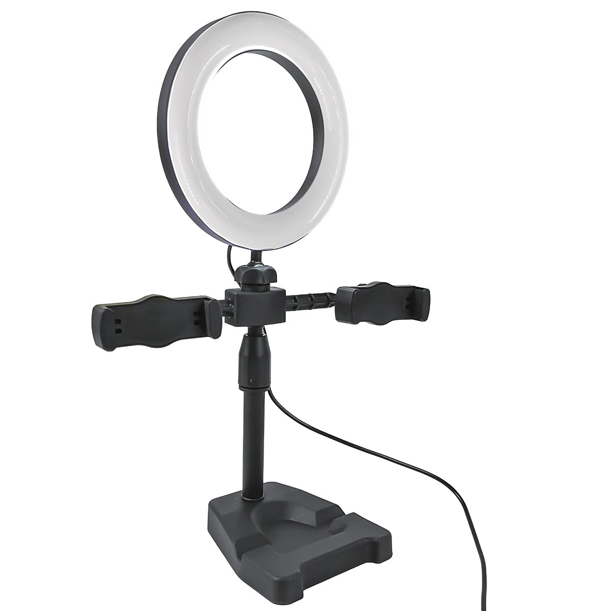 Soporte para aro de luz de mesa con 2 clips para celular | ML-RINGDESK