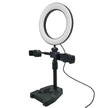 Soporte para aro de luz de mesa con 2 clips para celular | ML-RINGDESK