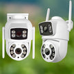 2 Cámaras de Seguridad Exterior WiFi 2K 3MP Doble Lente IP66 con Audio, Visión Nocturna y Pan/Tilt | MS-CE3X2