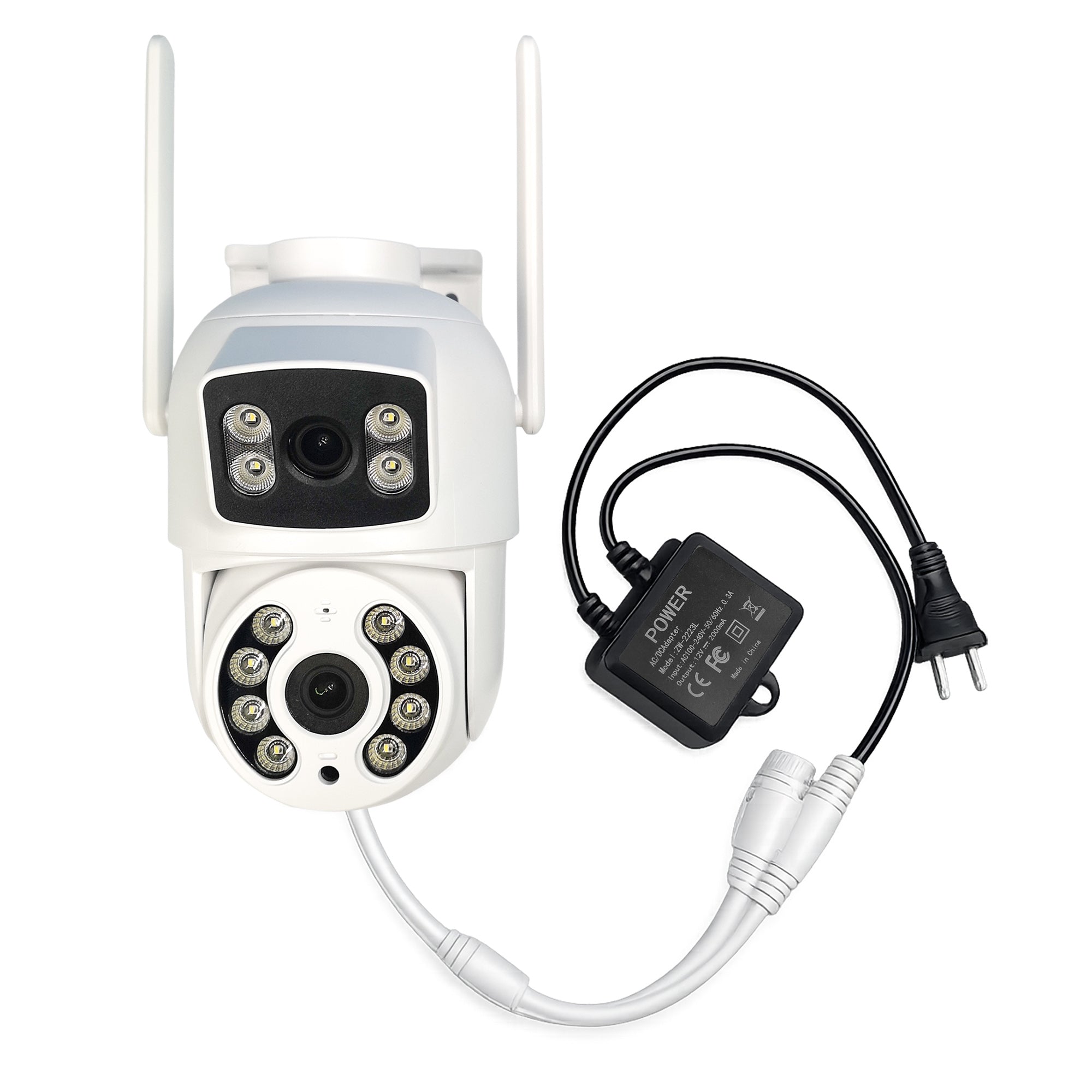 Cámara de Seguridad Exterior WiFi 2K 3MP Doble Lente IP66 con Audio, Visión Nocturna y Pan/Tilt | MS-CE3