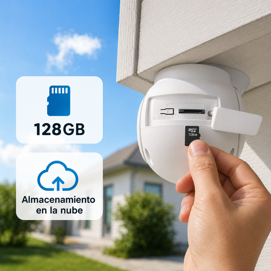 Cámara de Seguridad Exterior WiFi 2K 3MP Doble Lente IP66 con Audio, Visión Nocturna y Pan/Tilt | MS-CE3