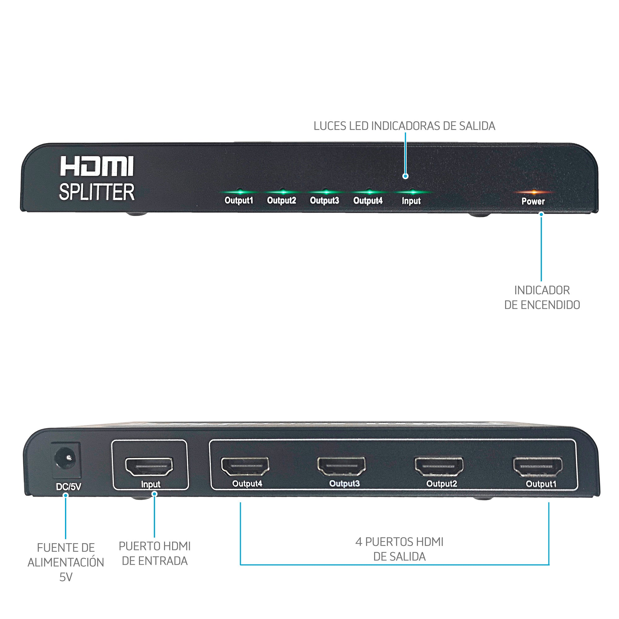 Divisor HDMI 1 en 4 salidas – 4K UHD, 3D | MV-HDMISP1-4