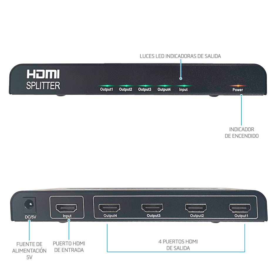 Divisor HDMI 1 en 4 salidas – 4K UHD, 3D | MV-HDMISP1-4