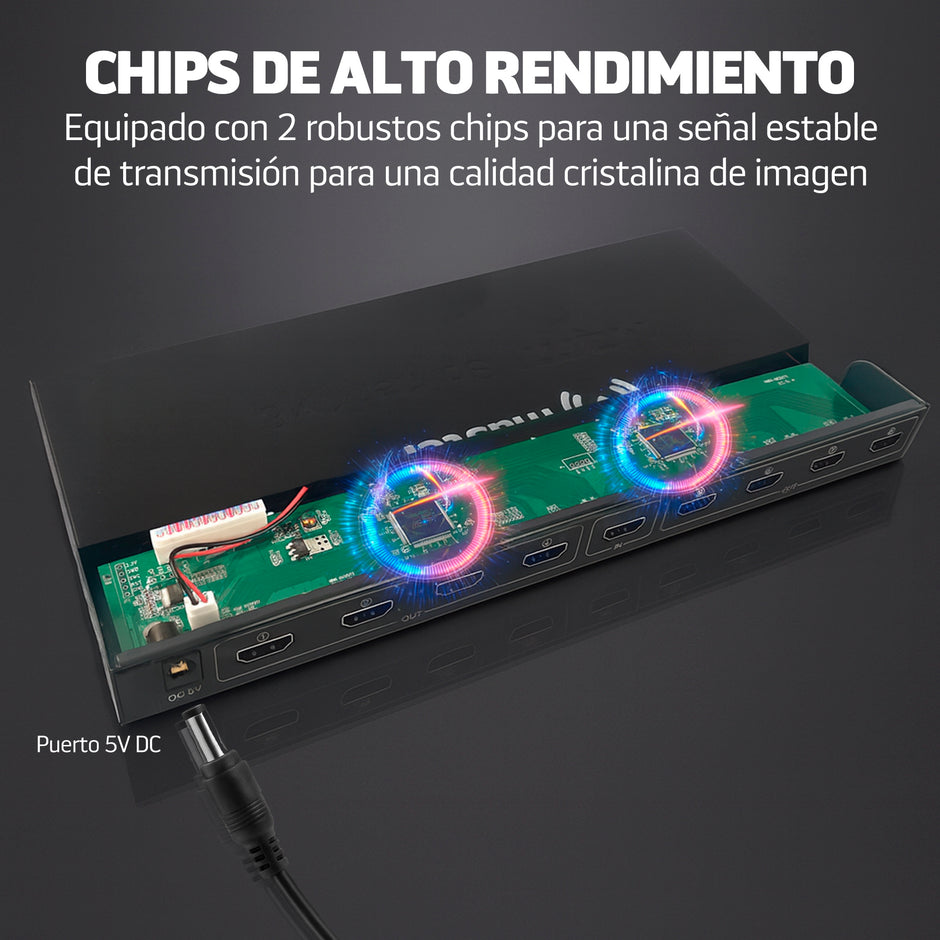 Divisor HDMI 1×8 Master | 4K UHD, HDCP, Plug & Play para 8 pantallas - MV-HDMISP1-8