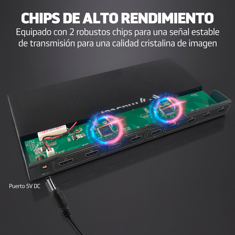 Divisor HDMI 1×8 Master | 4K UHD, HDCP, Plug & Play para 8 pantallas - MV-HDMISP1-8