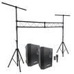 Combo musical soporte de luces para eventos + kit 2 reproductores de audio M1 de 2000W