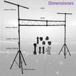 Combo musical soporte de luces para eventos + kit 2 reproductores de audio M1 de 2000W