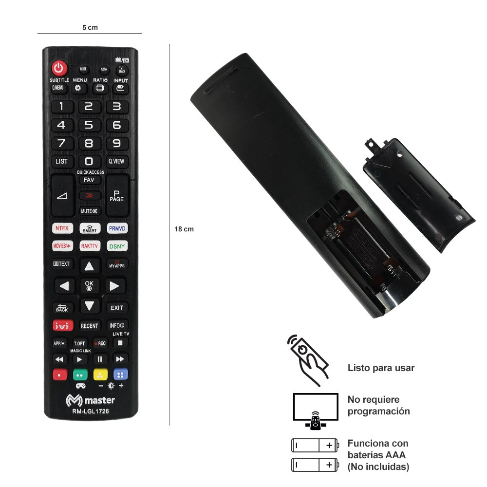 Control Remoto Compatible con TV LG | RM-LGL1726