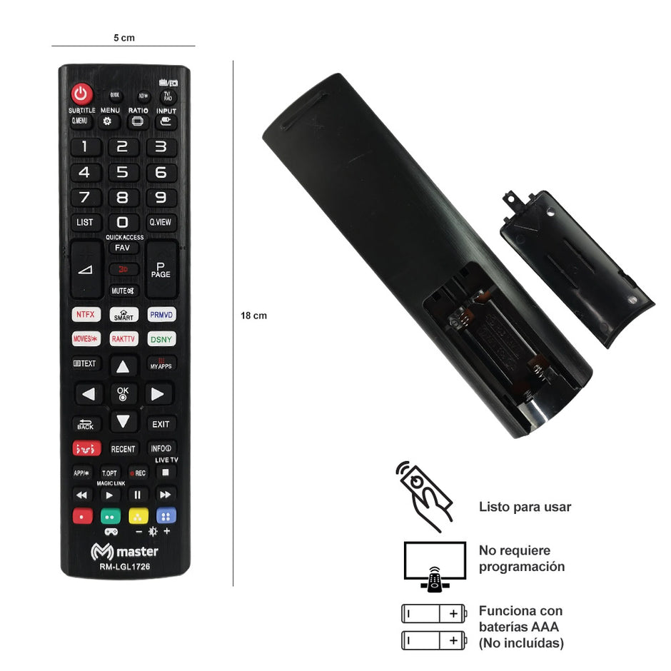 Control Remoto Compatible con TV LG | RM-LGL1726