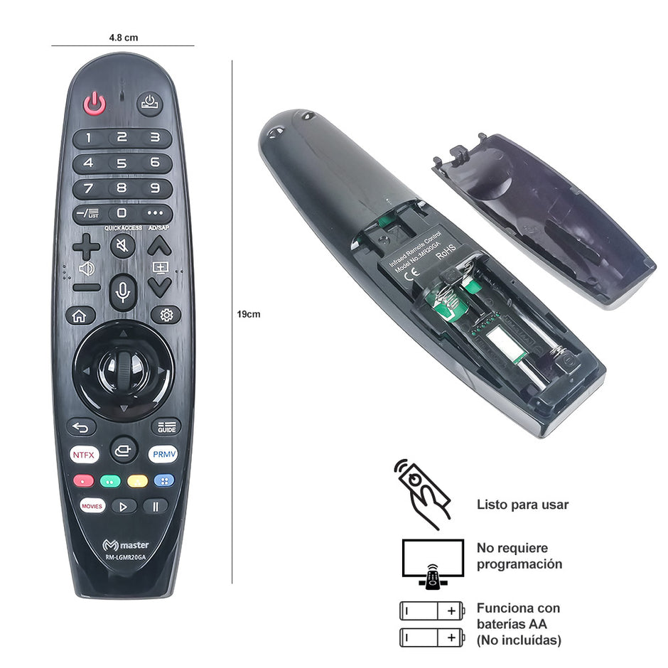 Control Remoto LG MR Compatible con Smart TV | RM-LGMR20GA