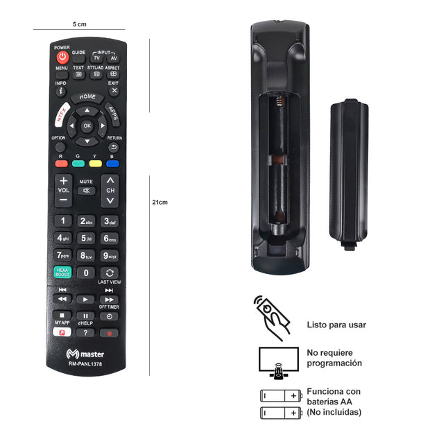 Control Remoto Universal para TV Panasonic Compatible con Smart TV | RM-PANL1378