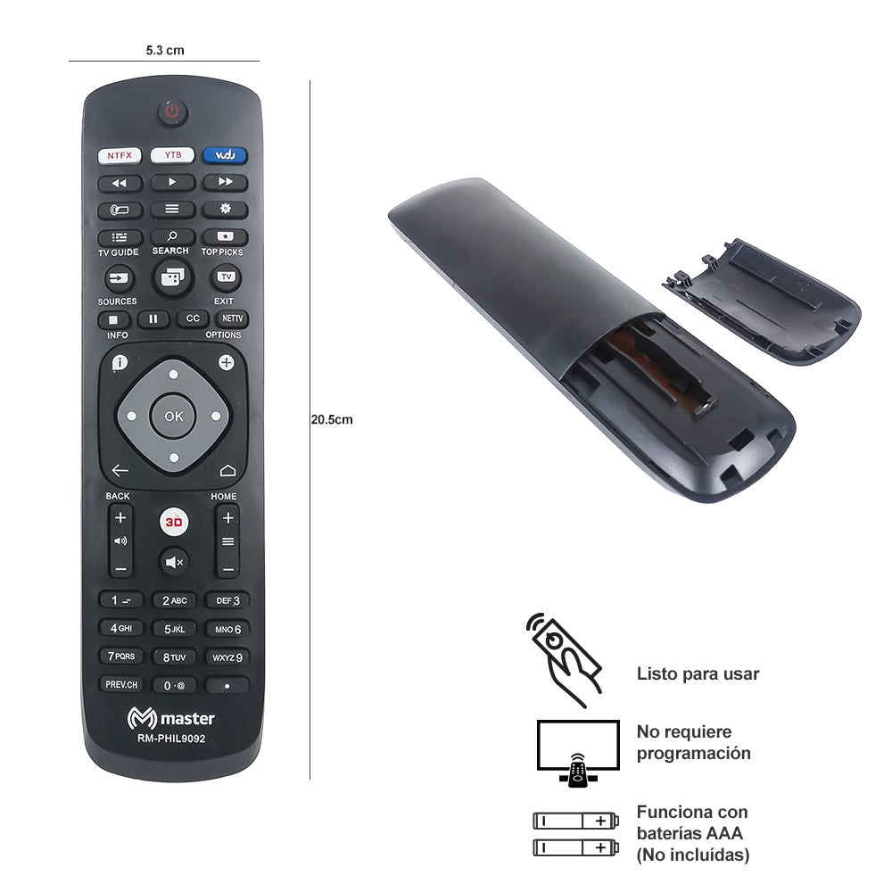 Control Remoto Compatible con TV Philips | RM-PHIL9092