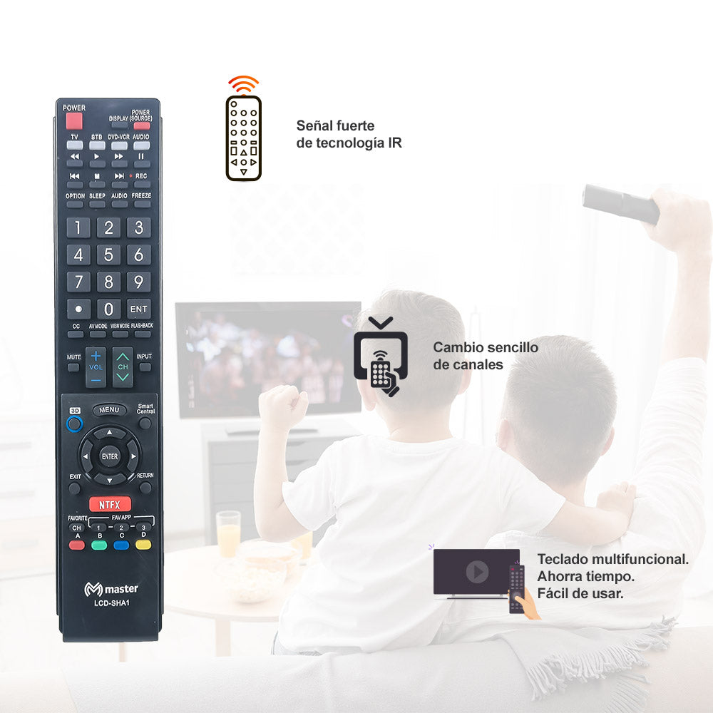 Control Remoto Universal para TV inteligentes SHARP LCD - LCD-SHA1