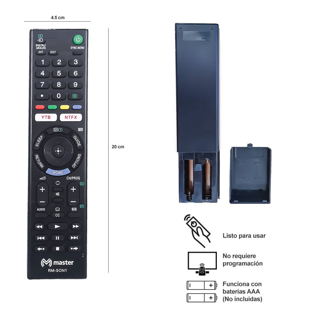 Control Remoto Compatible con Pantallas Sony | RM-SON1