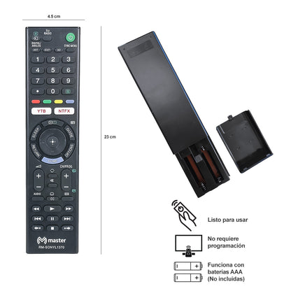 Control remoto para pantallas Smart TV SONY | RM-SONYL1370