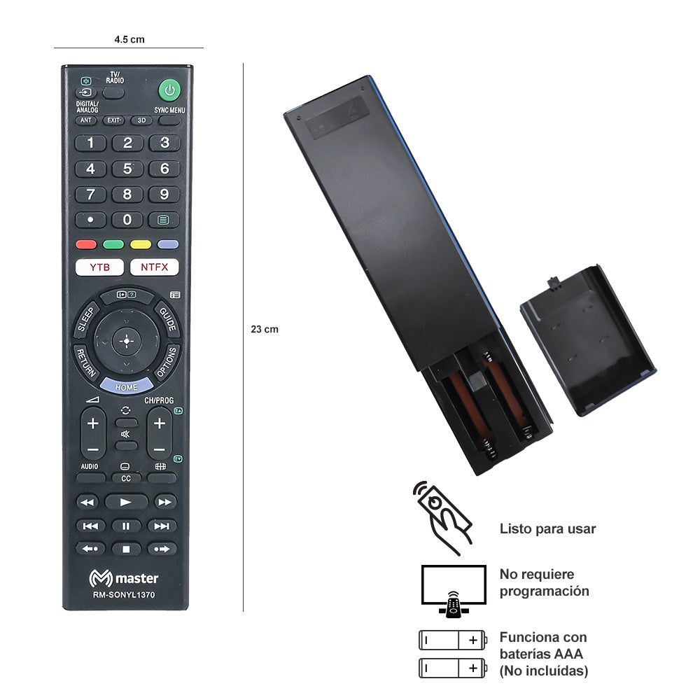 Control remoto para pantallas Smart TV SONY | RM-SONYL1370