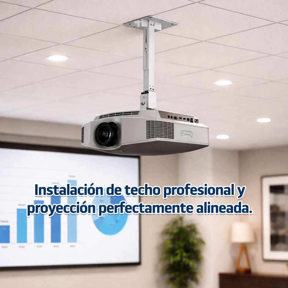 Soporte de Techo Universal para Proyector STEEL-PROYECT (Blanco Mate)