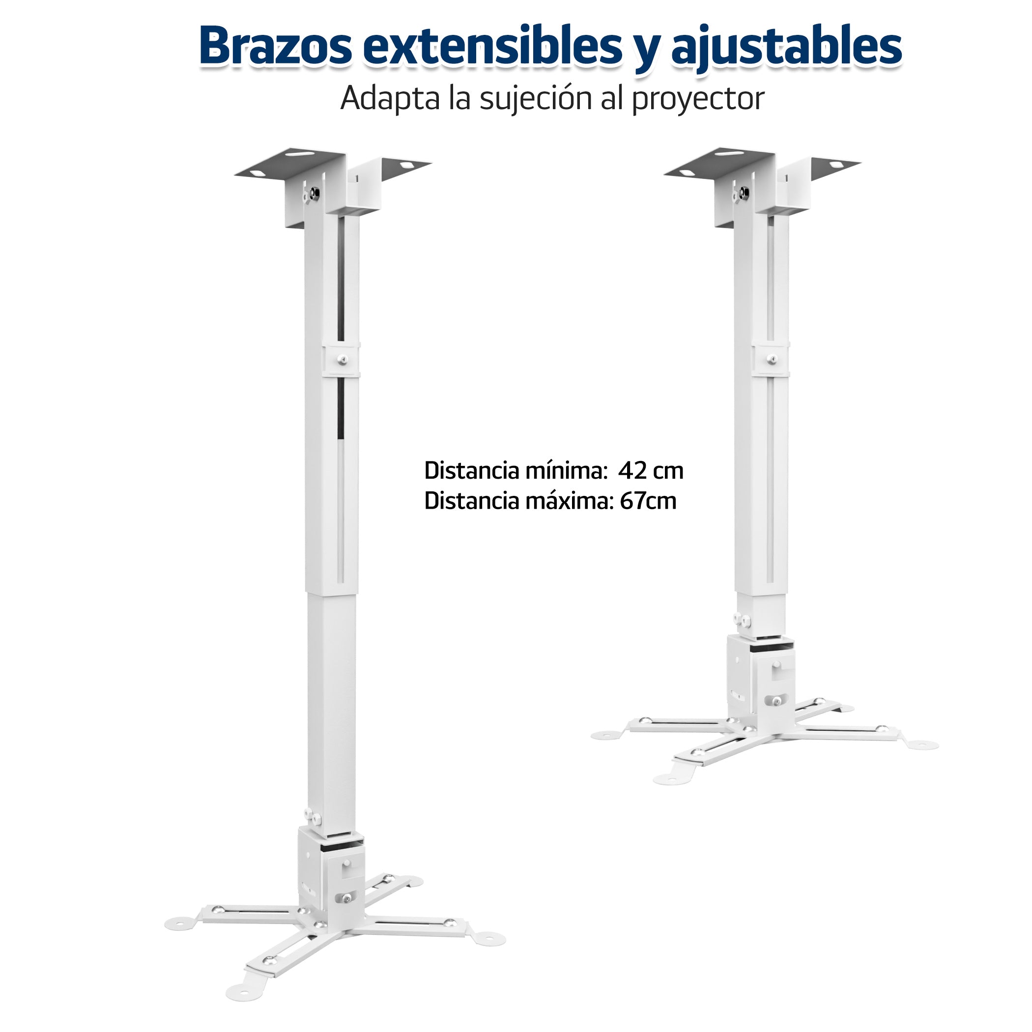 Soporte de Techo Universal para Proyector STEEL-PROYECT (Blanco Mate)