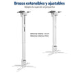 Soporte de Techo Universal para Proyector STEEL-PROYECT (Blanco Mate)