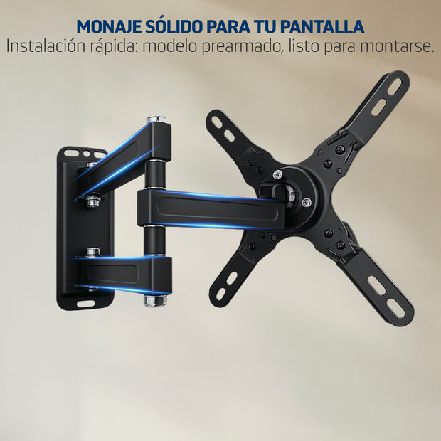 Soporte de Brazo Articulado para TV 13”–37” | VESA 200x200 | Giro Lateral + Inclinación ±15°