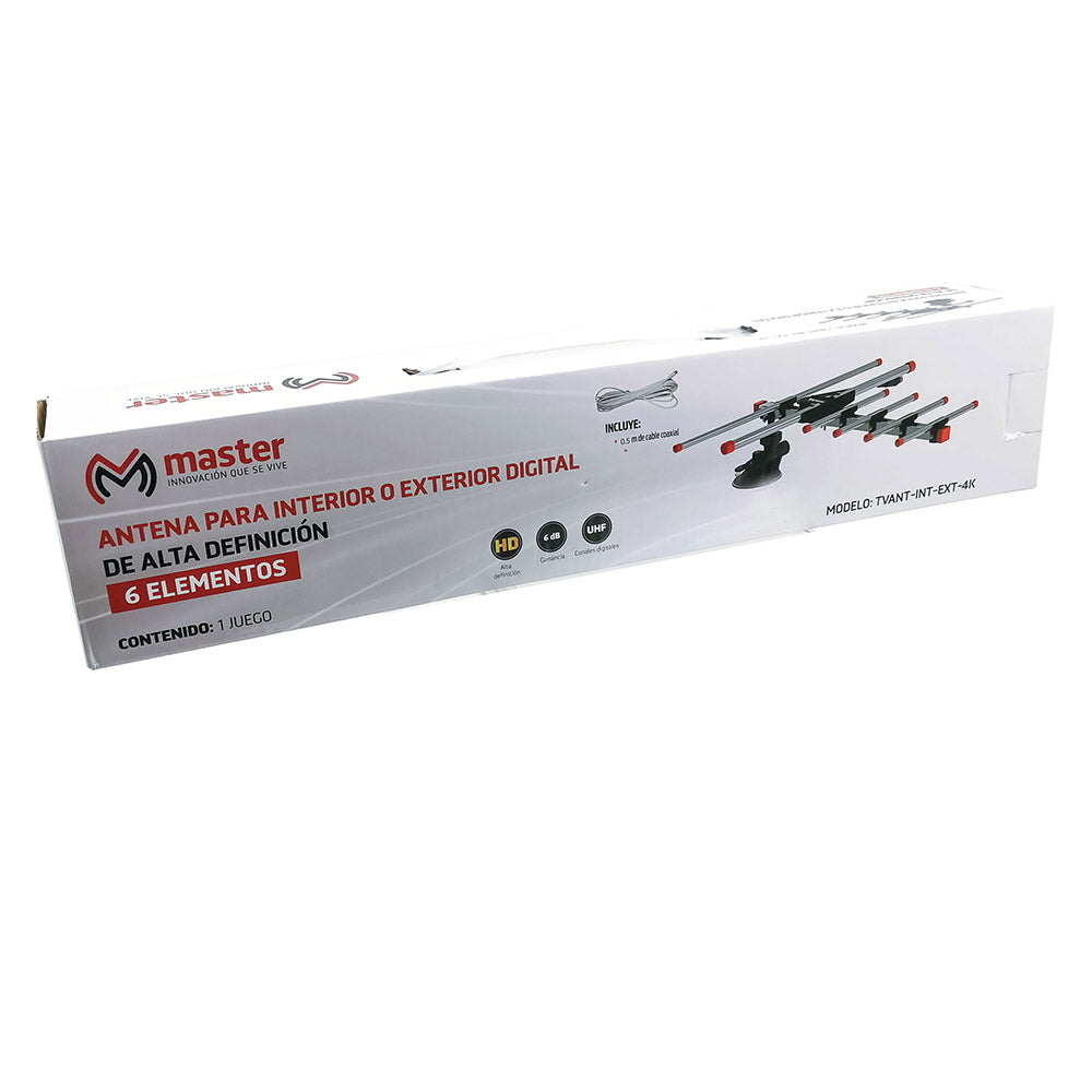Antena interior-exterior digital HD 6 elementos | TVANT-INT-EXT-4K